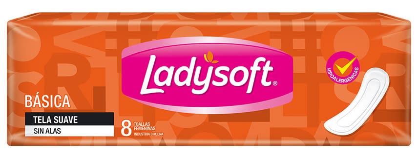 LADYSOFT TOALLA HIGIÉNICA 8 UN BÁSICA SIN ALAS1