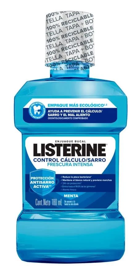 LISTERINE ENJUAGUE BUCAL 180 ML CONTROL SARRO FRESCURA INTENSA1