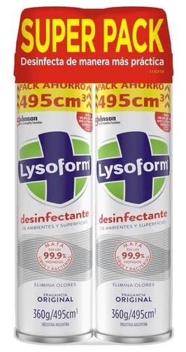 LYSOFORM DESINFECTANTE SPRAY 495 CC PACK 2 UN ORIGINAL2