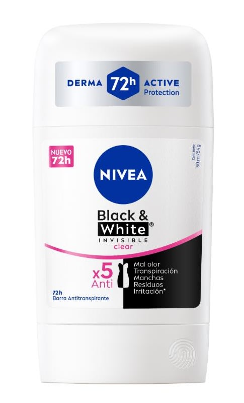 NIVEA DESODORANTE BARRA 54 GR INVISIBLE CLEAR 72 HR1