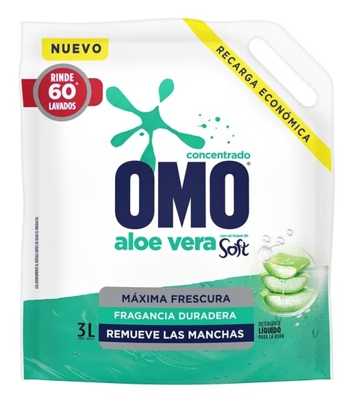 OMO DETERGENTE LÍQUIDO DOYPACK 3 LT ALOE1