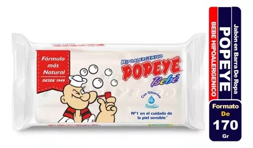 POPEYE JABÓN LAVAR 170 GR HIPOALERGÉNICO1