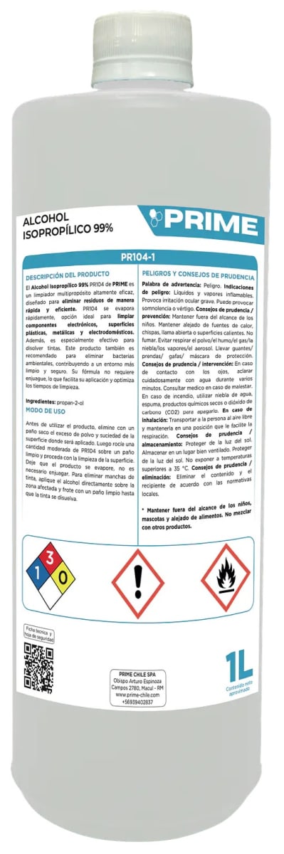 PRIME ALCOHOL ISOPROPÍLICO 99% 1 LT1
