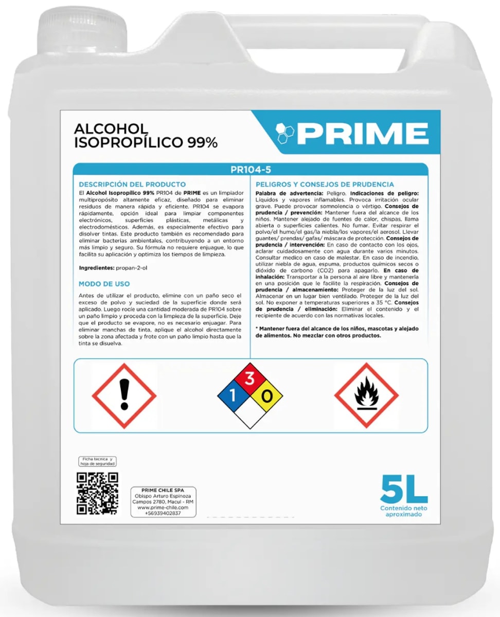 PRIME ALCOHOL ISOPROPÍLICO 99% 5 LT1