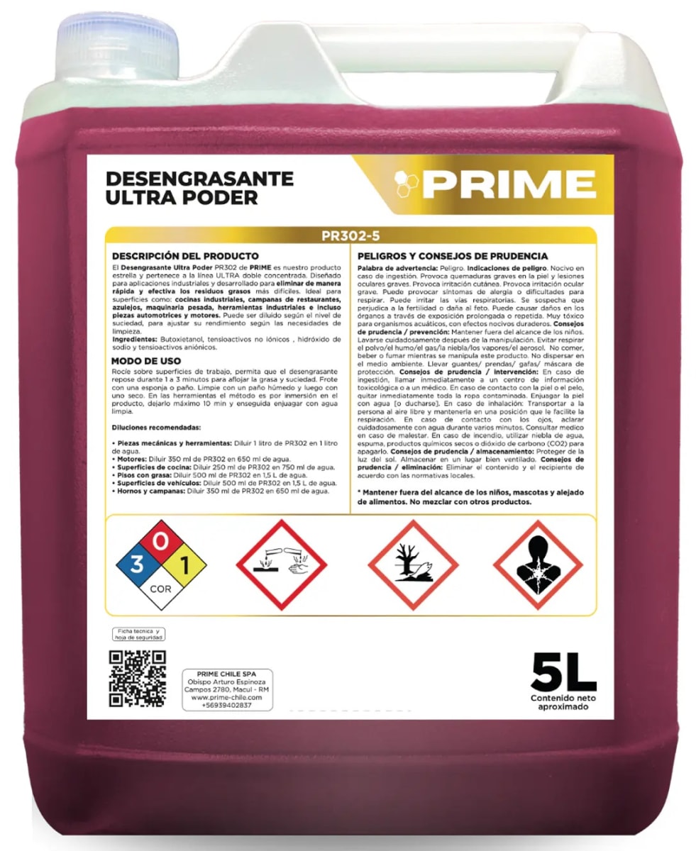 PRIME DESENGRASANTE ULTRA PODER 5 LT1