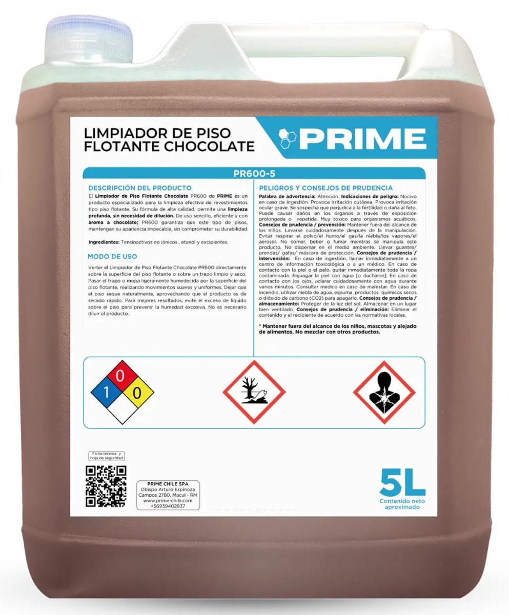 PRIME LIMPIADOR PISO FLOTANTE 5 LT CHOCOLATE1