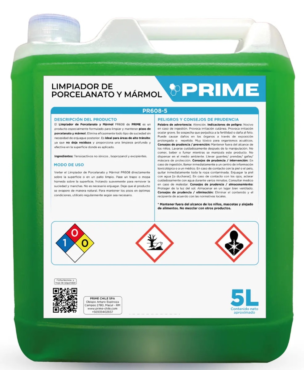 PRIME LIMPIADOR DE PORCELANATO Y MÁRMOL 5 LT1