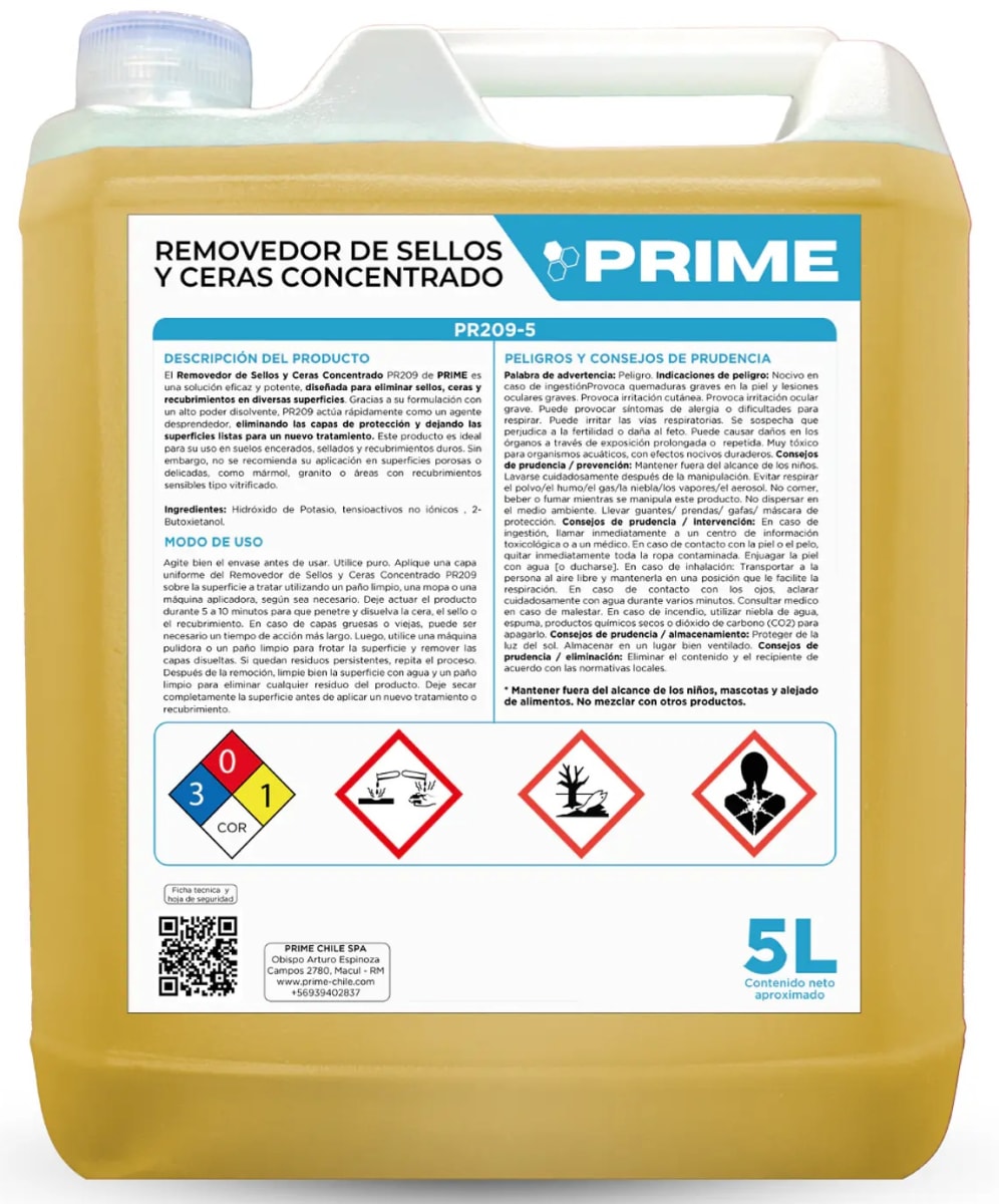 PRIME REMOVEDOR DE SELLOS Y CERAS CONCENTRADO 5 LT1