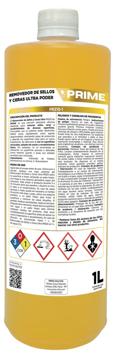 PRIME REMOVEDOR DE CERAS Y SELLOS ULTRA 1 LT1