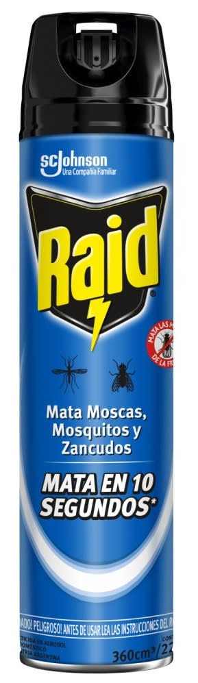 RAID INSECTICIDA 360 CC MATA MOSCAS, MOSQUITOS Y ZANCUDOS1
