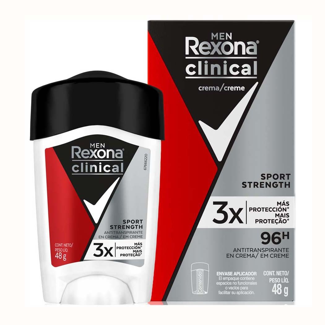 REXONA CLINICAL DESODORANTE BARRA 48 GR SPORT STRENGHT1