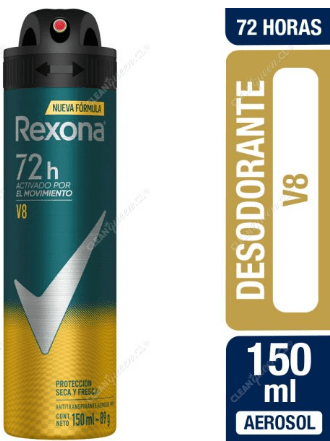 REXONA DESODORANTE SPRAY 150 ML V8 MEN 72 H1