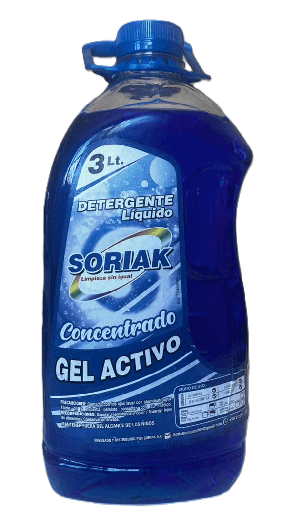 SORIAK DETERGENTE GEL ACTIVO 3 LTS AZUL1