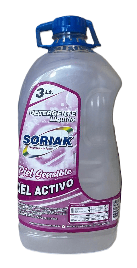 SORIAK DETERGENTRE GEL ACTIVO 3 LTS PIEL SENSIBLE1