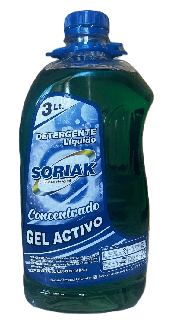 SORIAK DETERGENTE GEL ACTIVO 3 LTS VERDE1