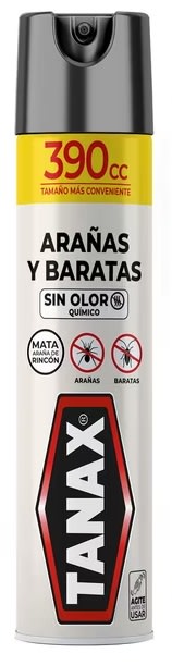 TANAX INSECTICIDA SPRAY 390 CC ARAÑAS Y BARATAS SIN OLOR1