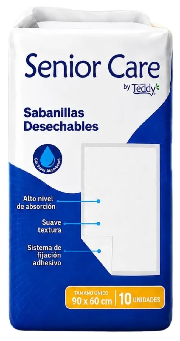 TEDDY SENIOR CARE SABANILLA DESECHABLE ADULTO 90X60 CM 10 UN2