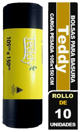 TEDDY BOLSA BASURA CARGA PESADA 105X150 CMS 10 UN2