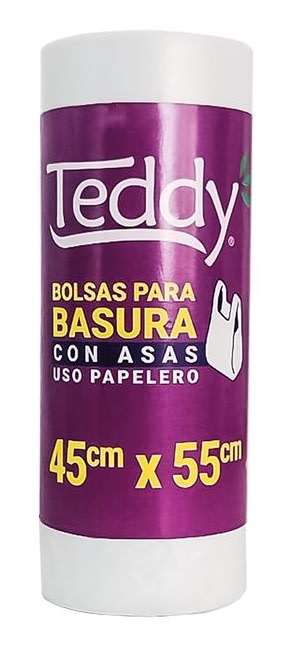 TEDDY BOLSA BASURA 45X55 CM 20 UN BLANCA CON ASAS1
