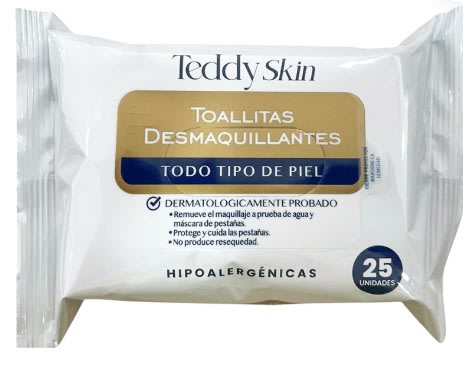 TEDDY TOALLA HÚMEDA SKIN 25 UN DESMAQUILLANTES1
