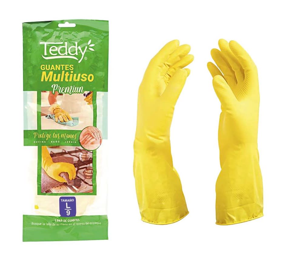 TEDDY GUANTE LÁTEX AMARILLO MULTIUSO TALLA L1