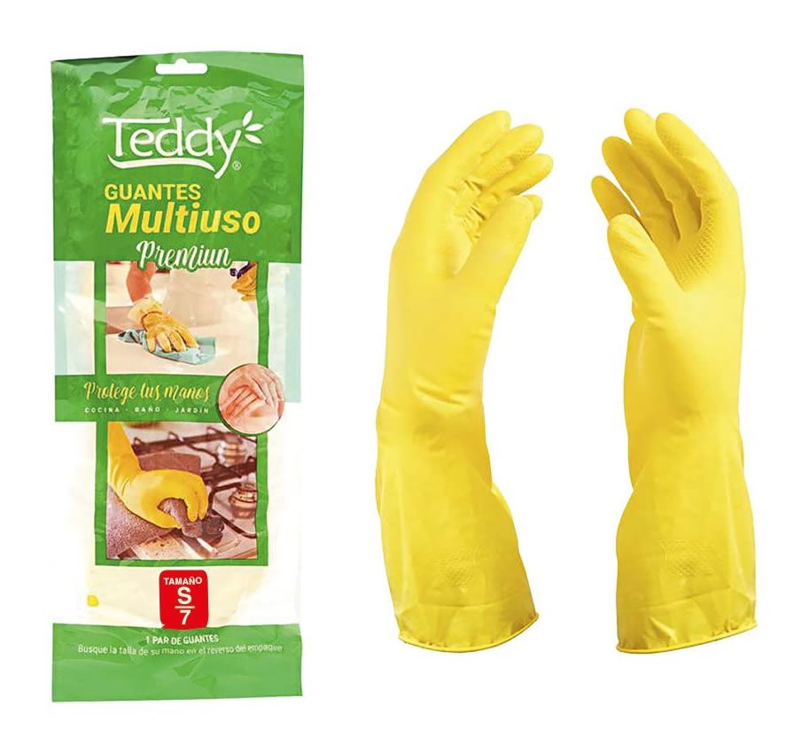 TEDDY GUANTE LÁTEX AMARILLO MULTIUSO TALLA S1