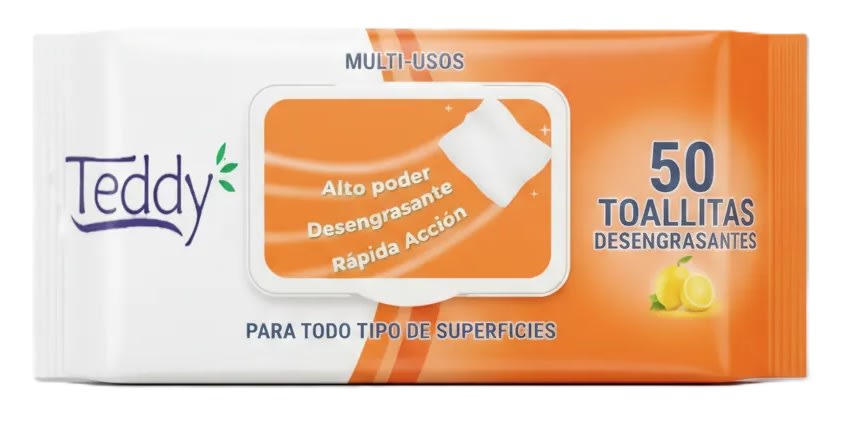 TEDDY TOALLA HÚMEDA DESENGRASANTE 50 UN1
