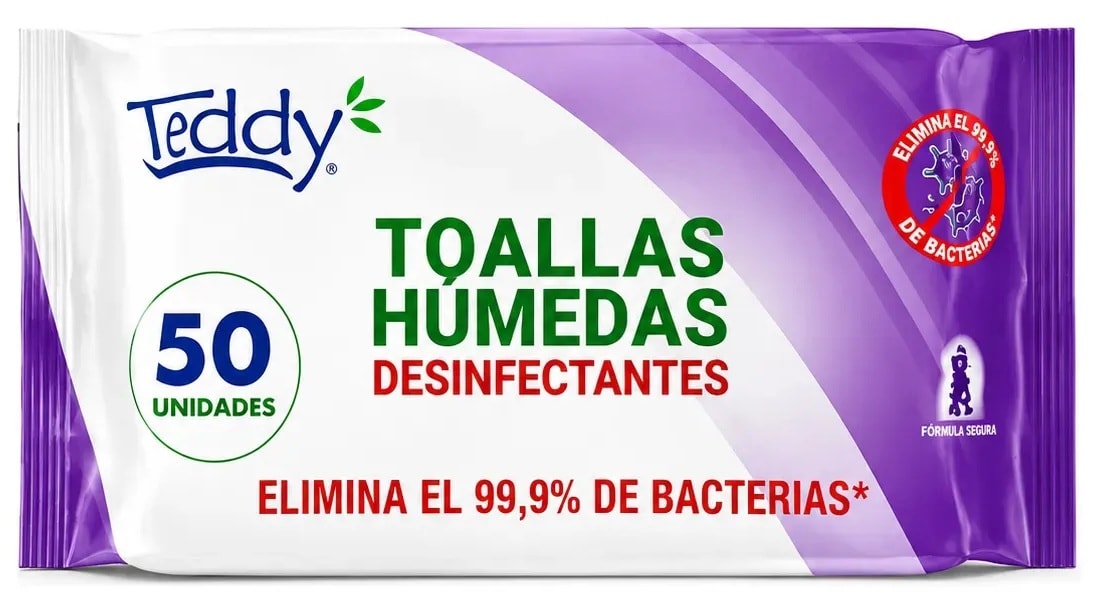 TEDDY TOALLA HÚMEDA DESINFECTANTE 50 UN AROMA LAVANDA1