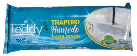 TEDDY TRAPERO HÚMEDO 12 UN 40X60 CMS LIMÓN TODO PISO1