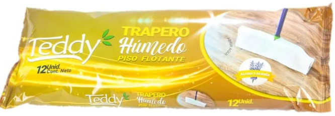 TEDDY TRAPERO HÚMEDO 12 UN 40X60 CMS LAVANDA PISO FLOTANTE1