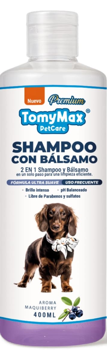 TOMYMAX SHAMPOO CON BÁLSAMO DE PERRO 400 ML AROMA PAPAYA1