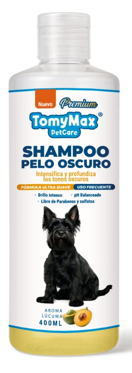 TOMYMAX SHAMPOO DE PERRO 400 ML PELAJE OSCURO AROMA LÚCUMA1