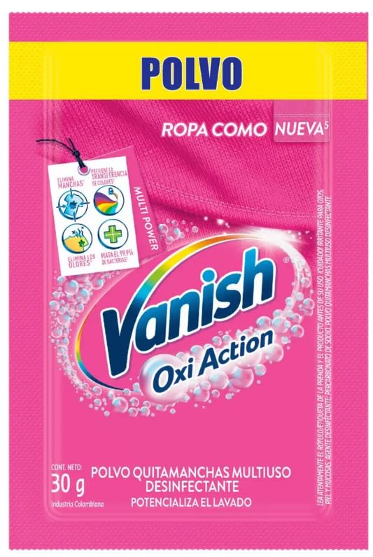VANISH POLVO QUITAMANCHAS 30 GR ROPA COLOR1