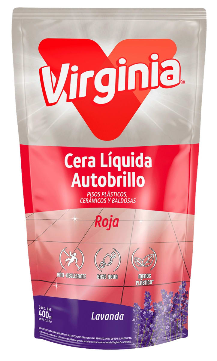 VIRGINIA CERA LÍQUIDA AUTOBRILLO DOYPACK 400 ML ROJA1