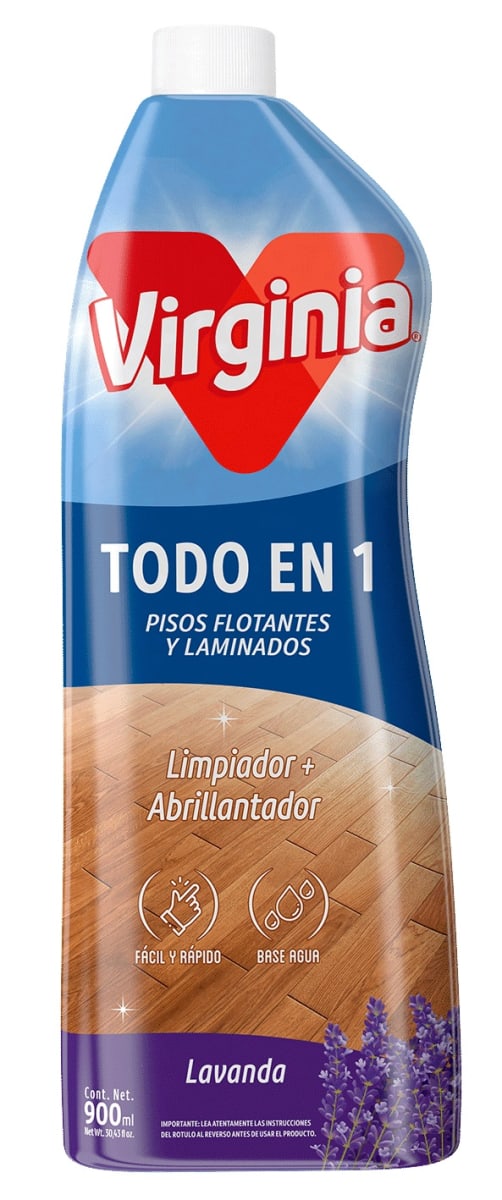 VIRGINIA LIMPIADOR PISO FLOTANTE 900 ML TODO EN UNO LAVANDA1