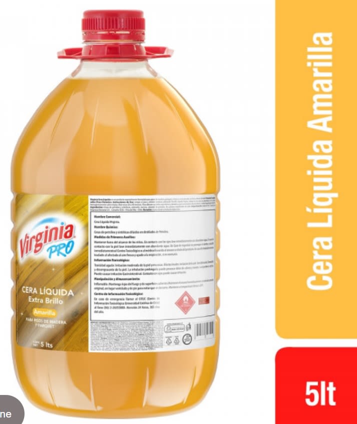 VIRGINIA CERA CREMA 5 LT AMARILLA PISO MADERA Y PARQUET1