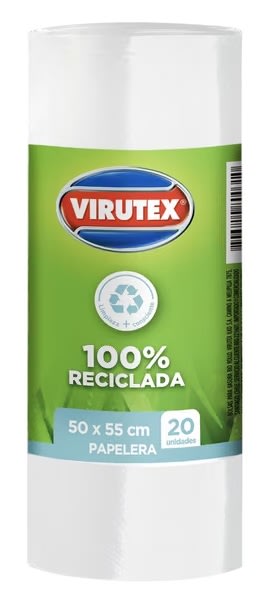 VIRUTEX BOLSA BASURA 50X55 CM 20 UN BLANCA SIN AROMA1