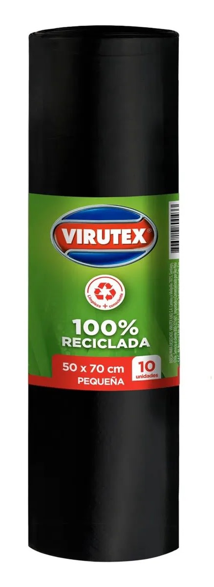 VIRUTEX BOLSA BASURA 50X70 CM 10 UN1