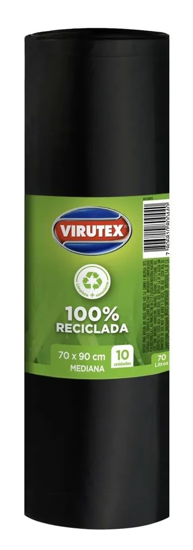 VIRUTEX BOLSA BASURA 70X90 CM 10 UN1