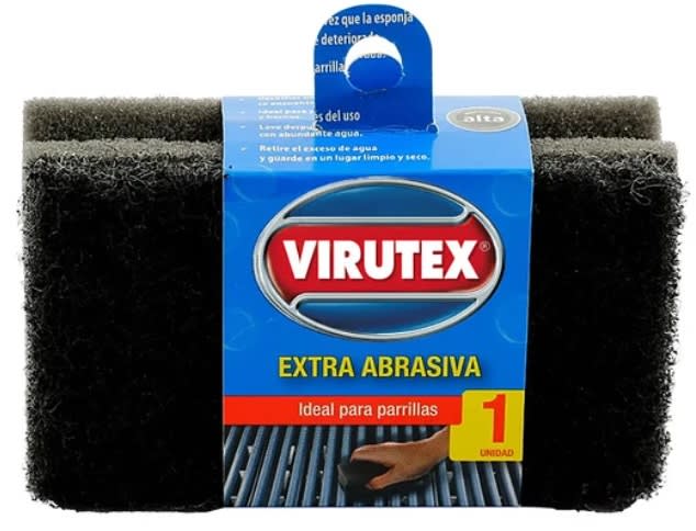 VIRUTEX ESPONJA EXTRA ABRASIVA NEGRA PARA PARRILLAS1