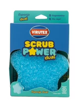 VIRUTEX ESPONJA DUAL SCRUB POWER UNIDAD COLORES SURTIDOS3