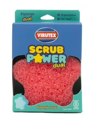 VIRUTEX ESPONJA DUAL SCRUB POWER UNIDAD COLORES SURTIDOS4