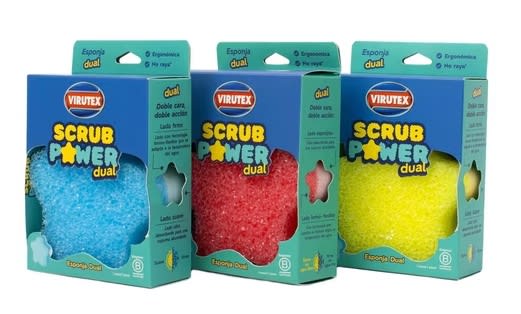 VIRUTEX ESPONJA DUAL SCRUB POWER UNIDAD COLORES SURTIDOS1