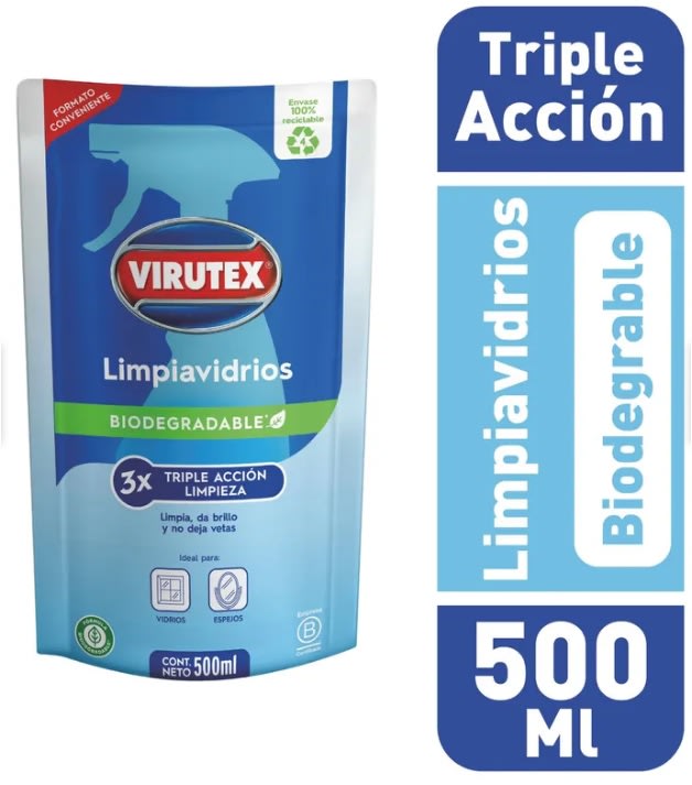 VIRUTEX LIMPIAVIDRIO 500 ML DOYPACK1