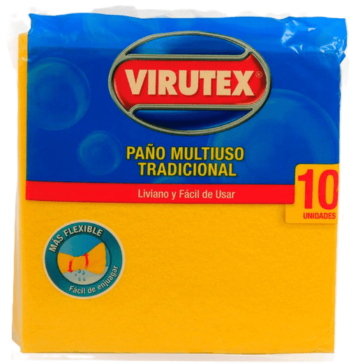 VIRUTEX PAÑO AMARILLO MULTIUSO PACK 10 UN1