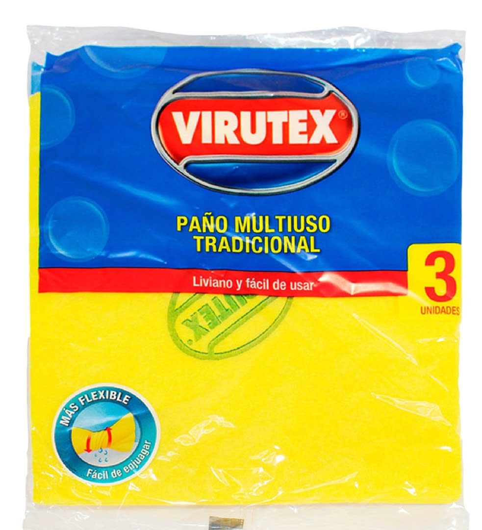 VIRUTEX PAÑO AMARILLO MULTIUSO CLÁSICO 3 UN1