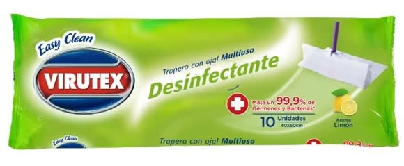 VIRUTEX TRAPERO HÚMEDO DESINFECTANTE 10 UN LIMÓN1
