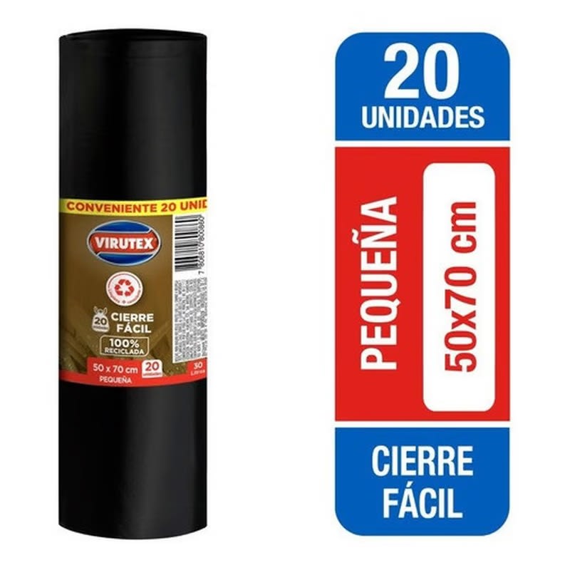 VIRUTEX BOLSA 50X70 CM 20 UN CIERRE FÁCIL1