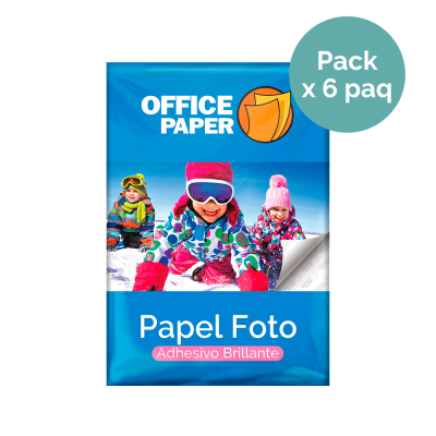Papel Foto Adhesivo Brillante 20 Hojas A4 x6 Paquetes