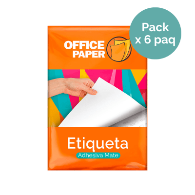 Etiqueta Mate 25 Hojas A4 x6 Paquetes